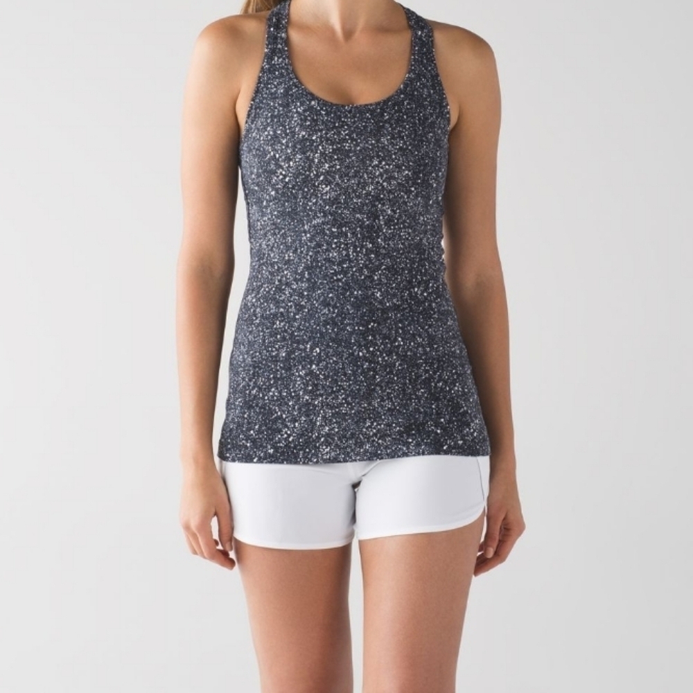 Lululemon Cool Racerback IIMini Splatter White Black